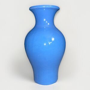 Vintage Scheurich Keramik 299-22 Blue Vase West Germany MCM 9"